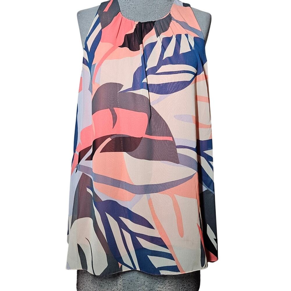 Vince Camuto Multi Color Sleeveless Blouse Size Large